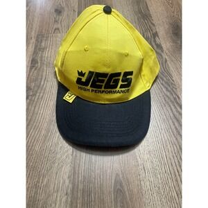 Jegs High Performance Baseball Cap Flat Bill Yellow Black Adjustable